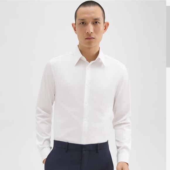 Theory Other - Theory Sylvain Wealth Men's White Long Sleeve Button Up Dress Shirt Size XXL 50"